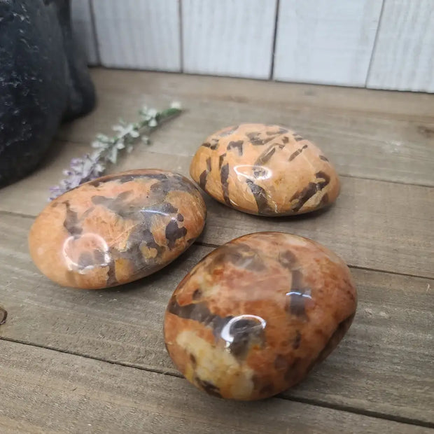 Peach Moonstone with Smokey Quartz Inclusions - PALM