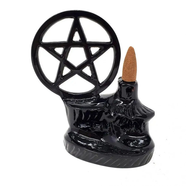 Pentacle BACKFLOW Cone Burner (Metal) 4.5’’ H x 4.4’’ W - Incense & Burners