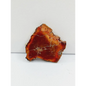 Petrified wood charging plate, polished with natural wood grain and earthy brown tones, displayed on a white background.