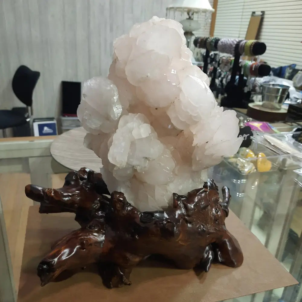Pink Mercedes Calcite with Stand - Specimens
