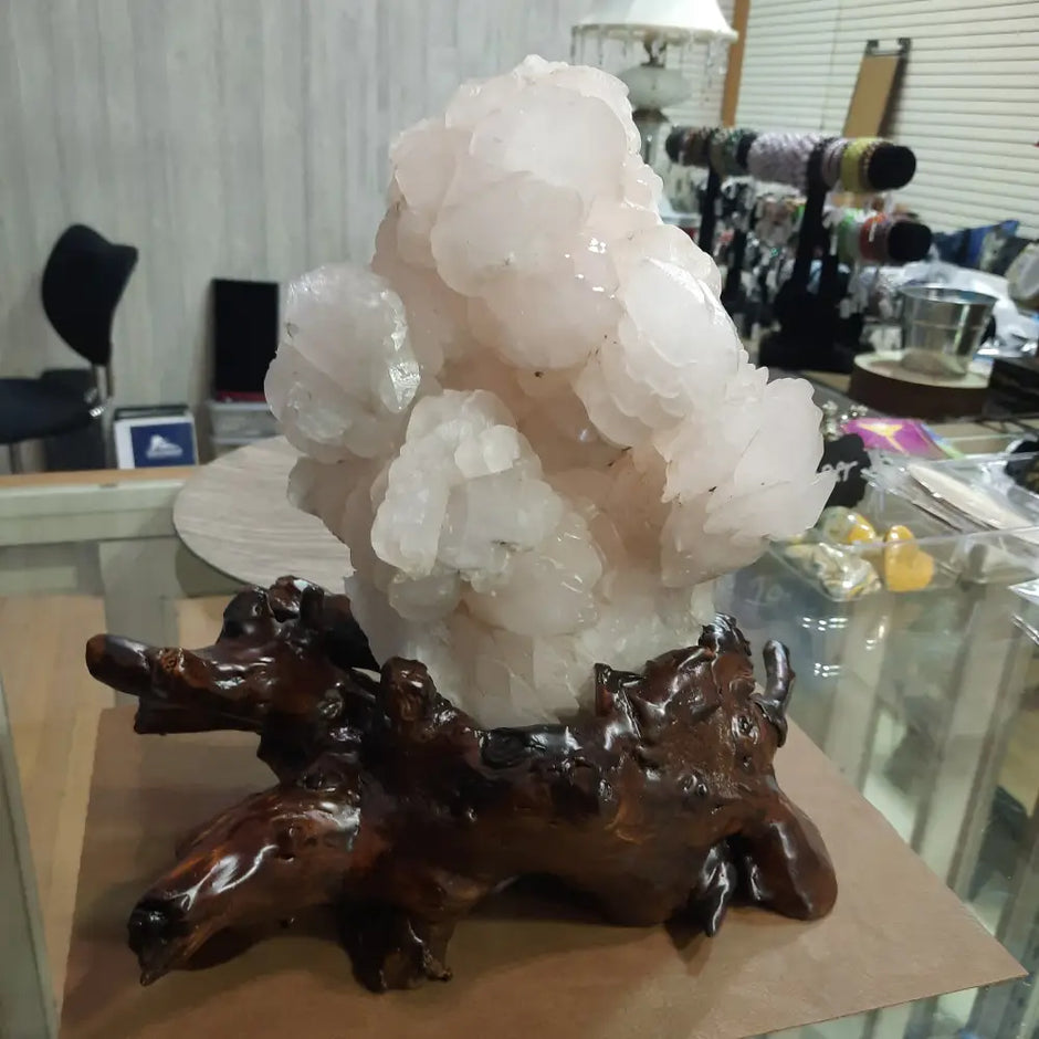 Pink Mercedes Calcite with Stand - Specimens