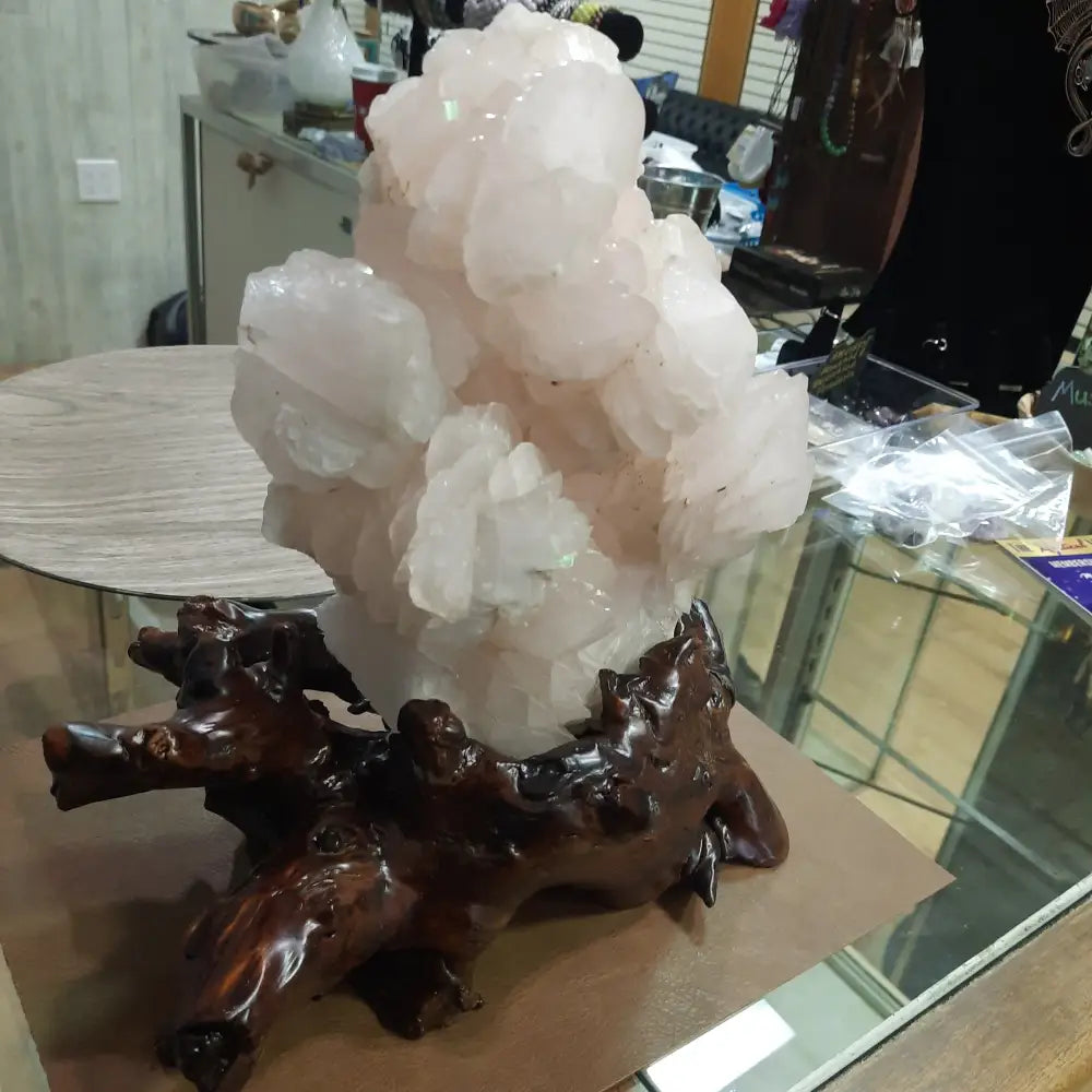 Pink Mercedes Calcite with Stand - Specimens