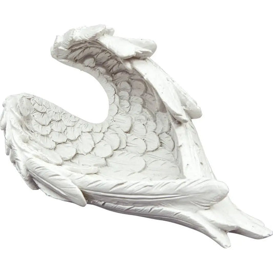 ✨ Polyresin Offering Bowl – Angel Wings – Divine Blessings & Sacred Rituals! 🤍 - Ritual Supplies