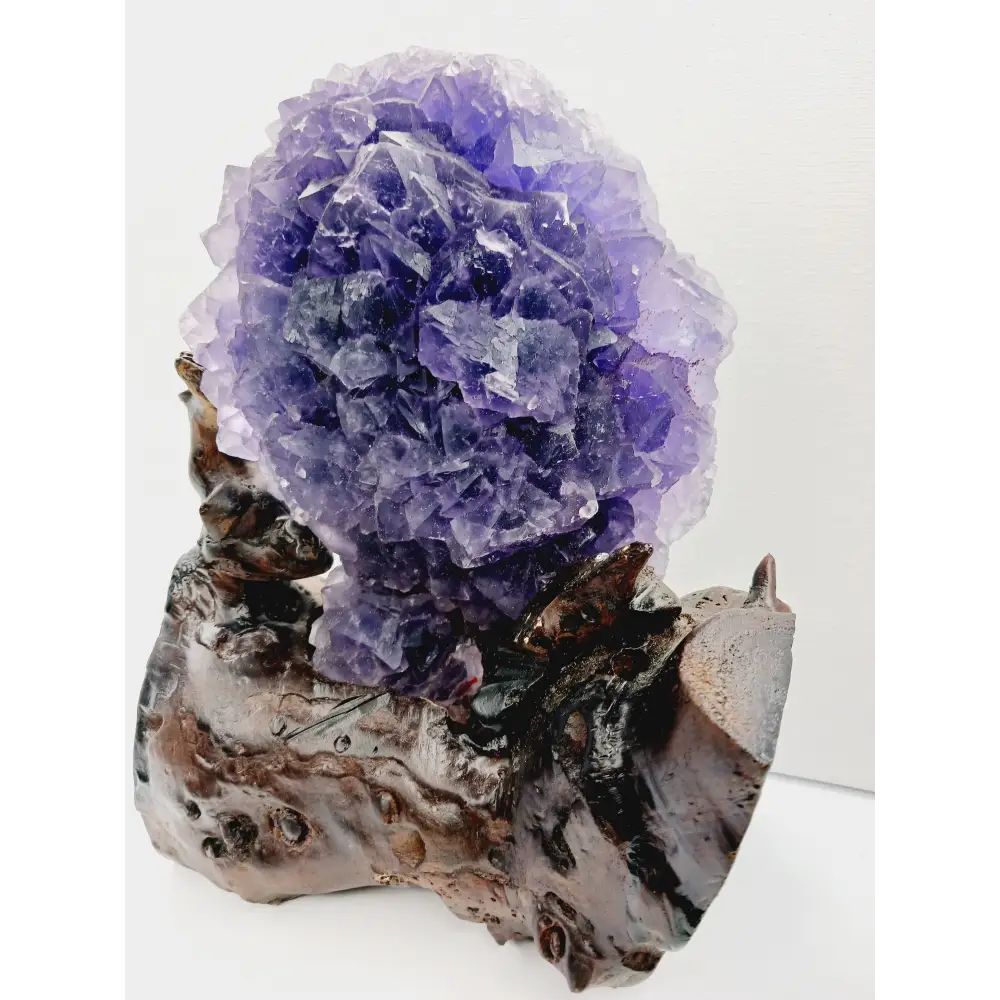 💜✨ Purple Gemy Fluorite with Stand – Clarity Intuition and Majestic Energy 🌟 - Specimens