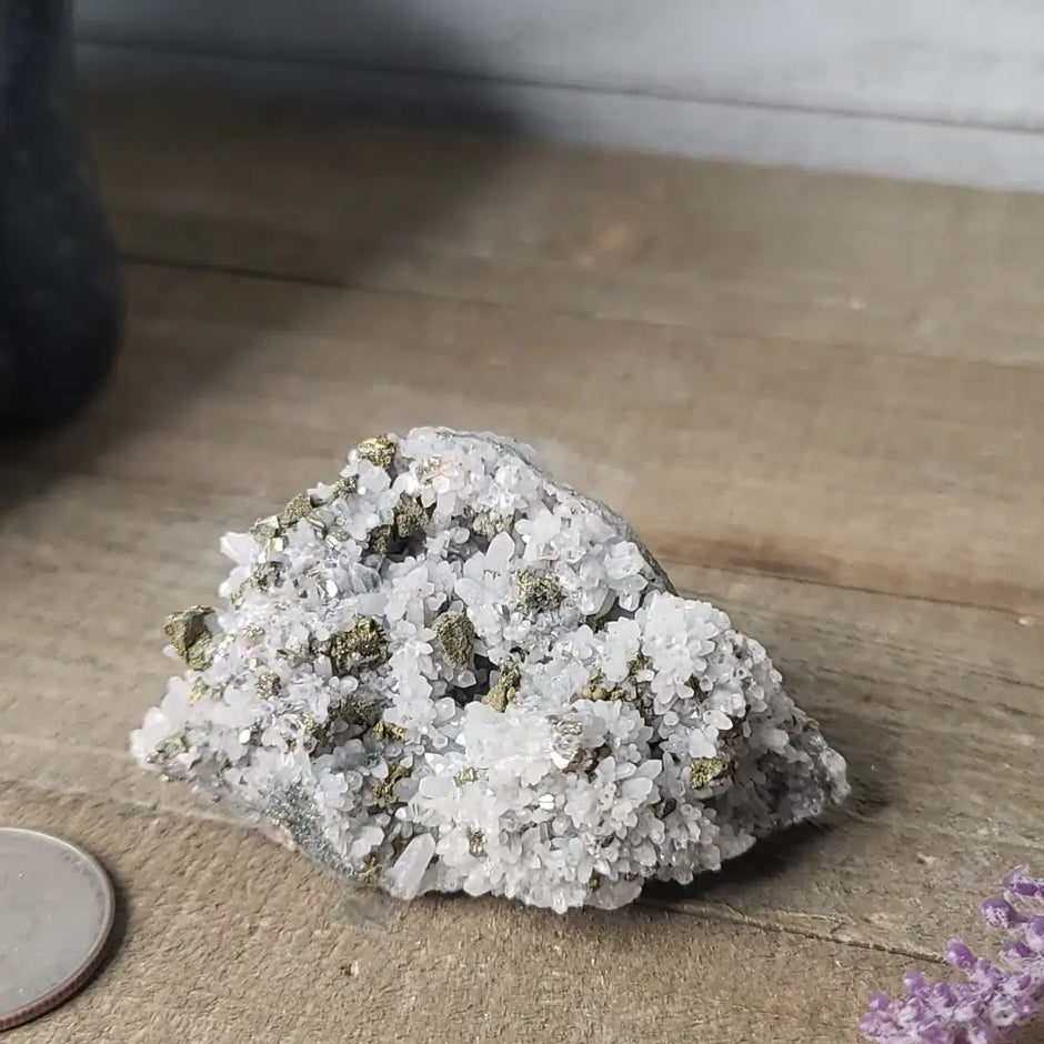Pyrite on Quartz Clusters - 19 - Specimens