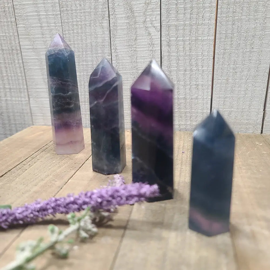 Rainbow Fluorite Colorful Towers - Towers