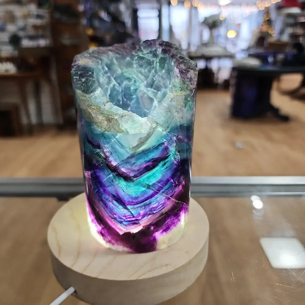 Rainbow Fluorite Lamp with Stand - 05. Rainbow Fluorite Lamp 4 1/2’’ - Home Decor
