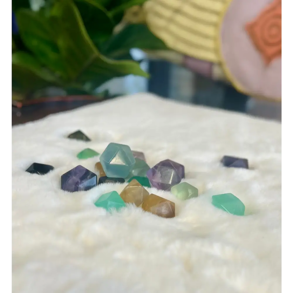 Rainbow Fluorite Octahedron - Tumbles