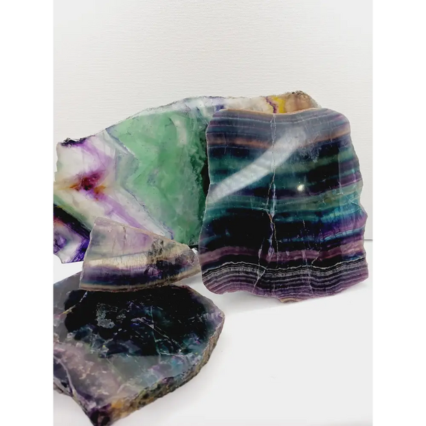 🌈✨ Rainbow Fluorite Slab – Clarity Harmony and Vibrant Energy 💜 - Specimens