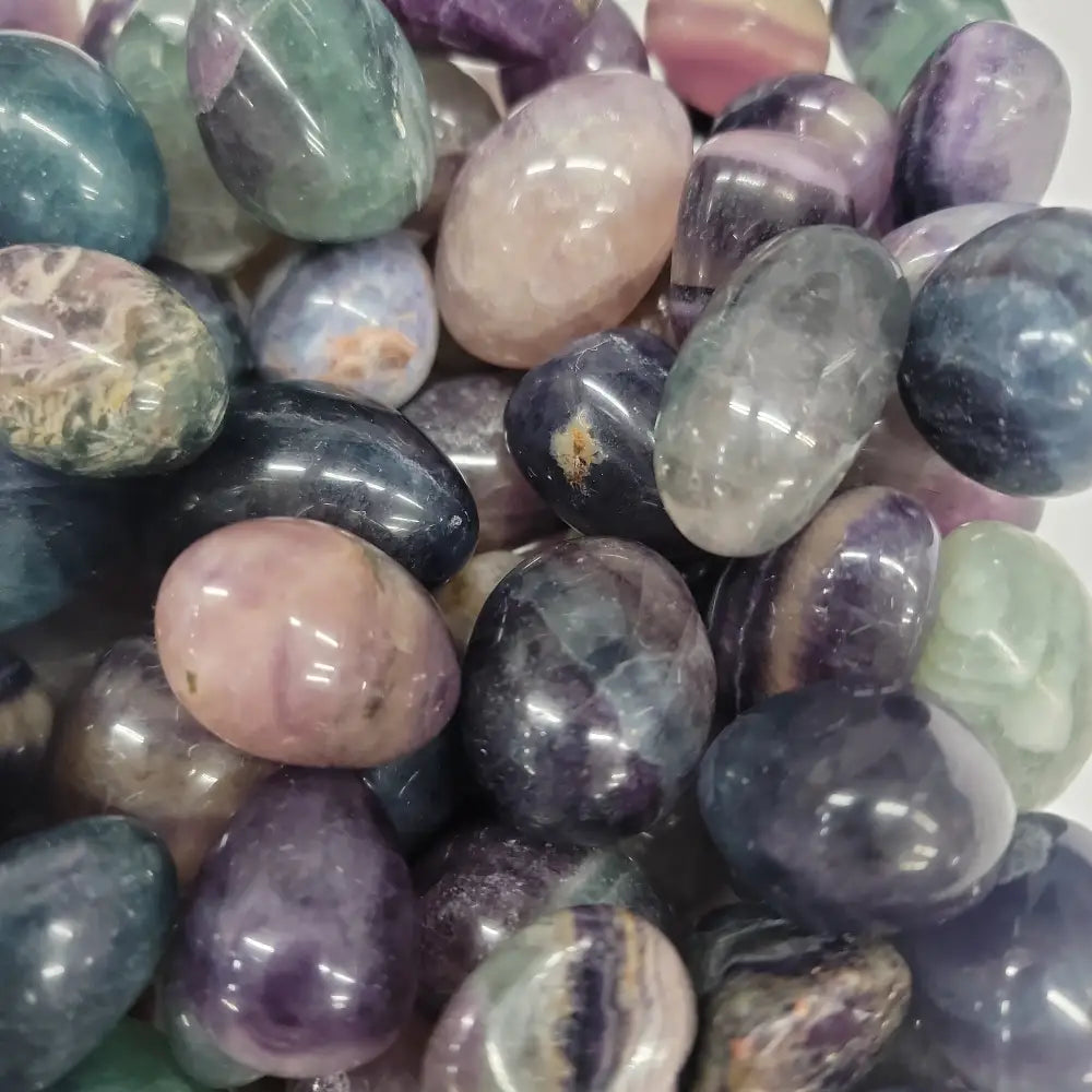 Rainbow Fluorite Tumbles - Tumbles