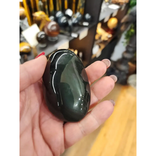🌈🖤 Rainbow Obsidian Palmstone (2.5’’–2.75’’) – Heart Healing & Protective Energy! ✨ - PALM