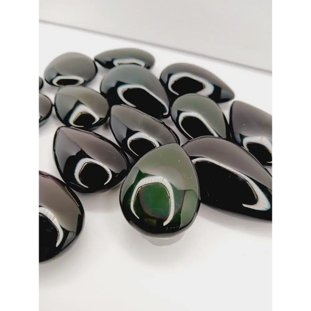 🌈🖤 Rainbow Obsidian Teardrop – Healing Protection and Heart Awakening ✨