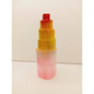 Rainbow selenite tiered tower, polished with a vibrant rainbow sheen and step-like design, displayed on a white background.