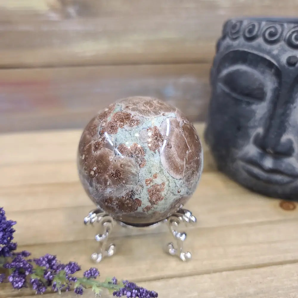 💚🌸 RARE! Green Sakura Flower Agate – Renewal Heart Healing and Blossoming Growth! 🌸💚 - Spheres