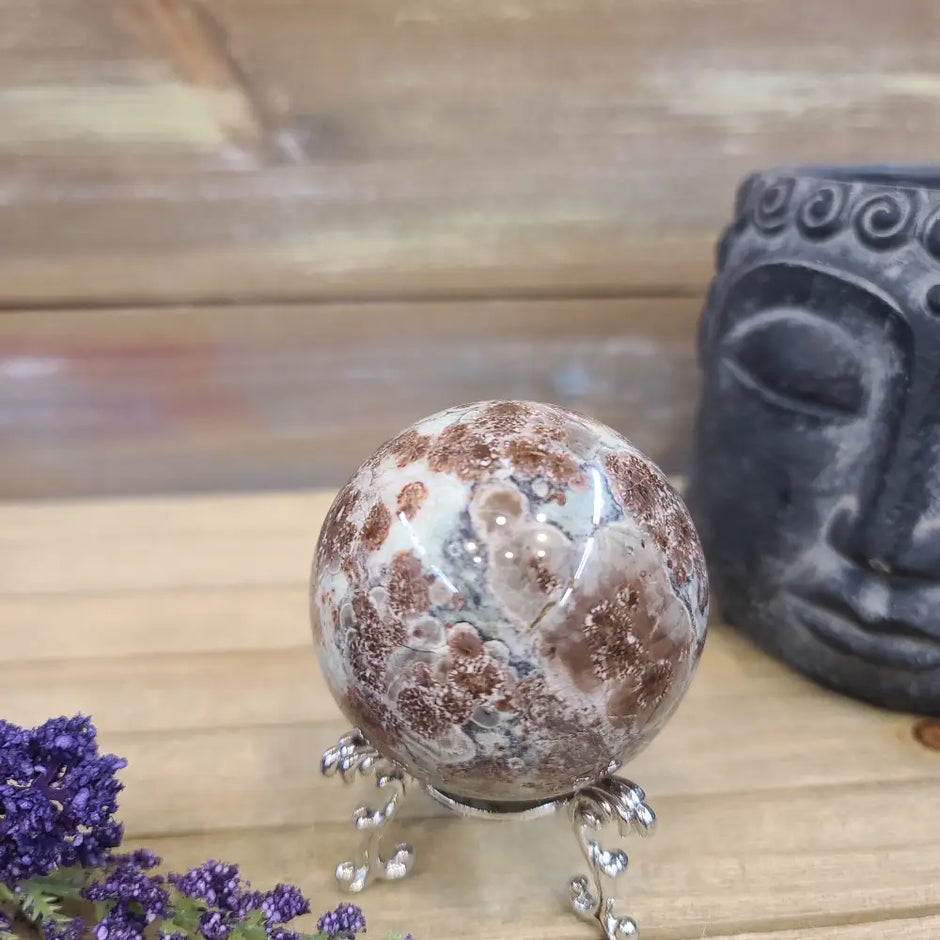 💚🌸 RARE! Green Sakura Flower Agate – Renewal Heart Healing and Blossoming Growth! 🌸💚 - 4 - Spheres