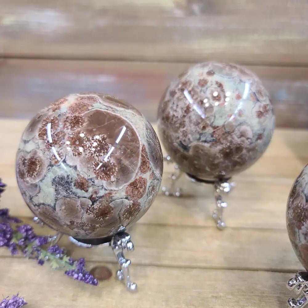 💚🌸 RARE! Green Sakura Flower Agate – Renewal Heart Healing and Blossoming Growth! 🌸💚 - Spheres