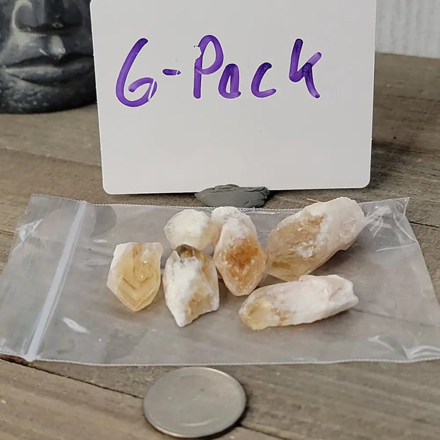 Raw Heat Treated Citrine For Grid-Working - 6-Pack - Grid Working