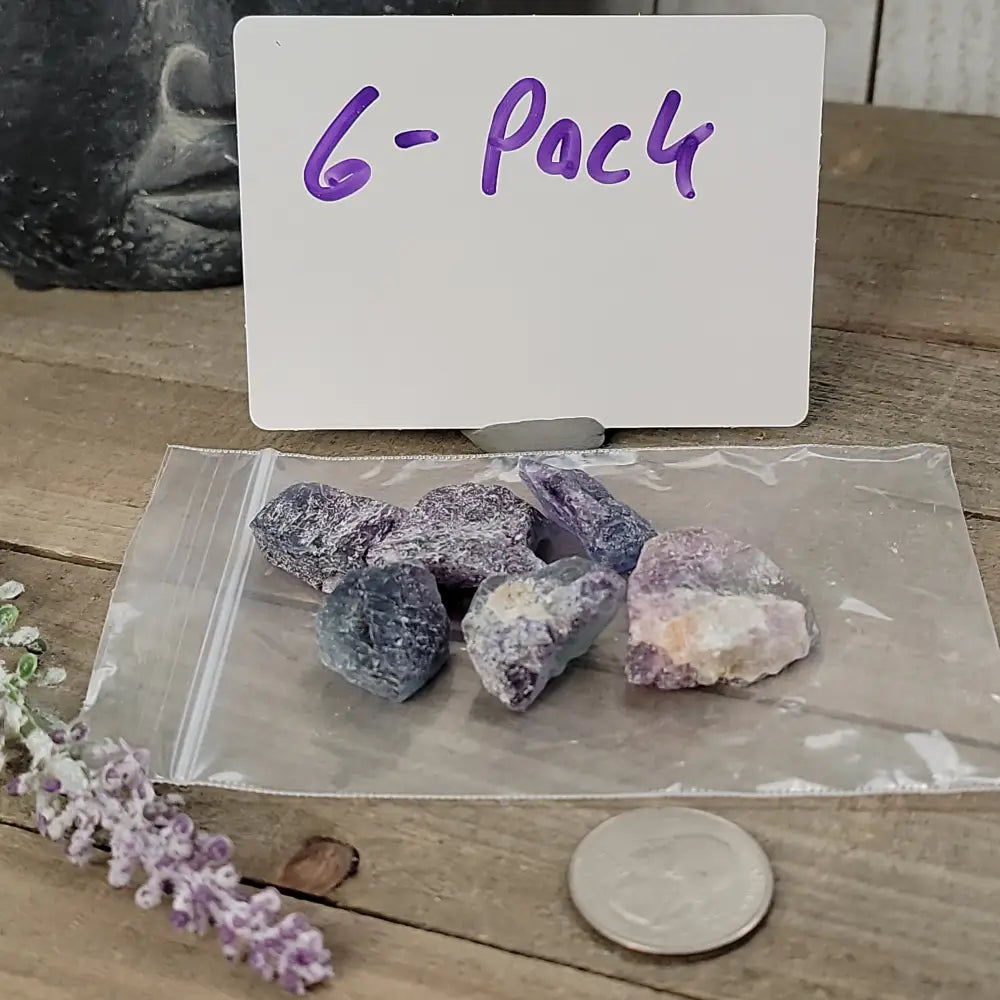 Raw Mixed Fluorite Pieces For Grid-Working - 6-Pack - Grid Working