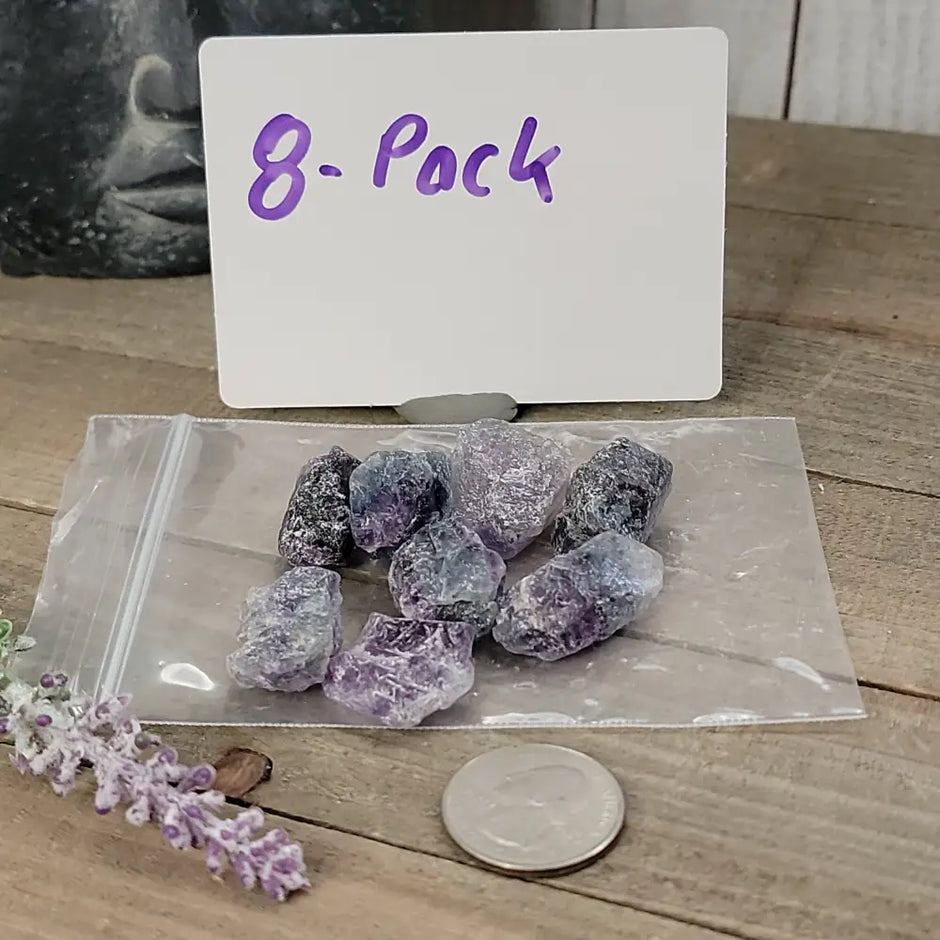 Raw Mixed Fluorite Pieces For Grid-Working - 8-Pack - Grid Working