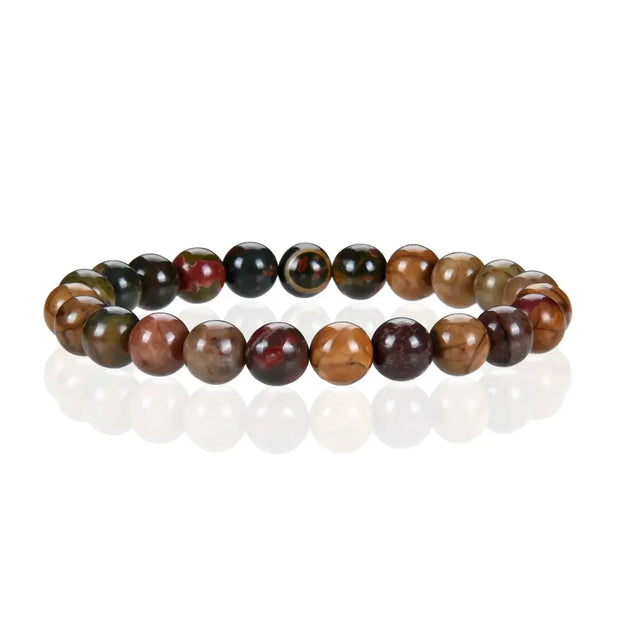 🌄✨ Red Creek Jasper Bracelet 8mm – Stability Creativity and Grounding 🧡
