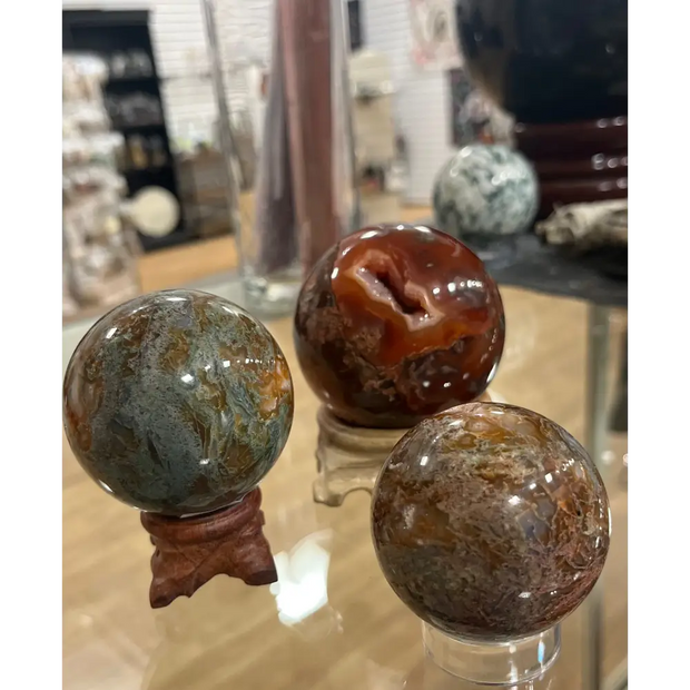 Red Moss Agate Spheres - Spheres