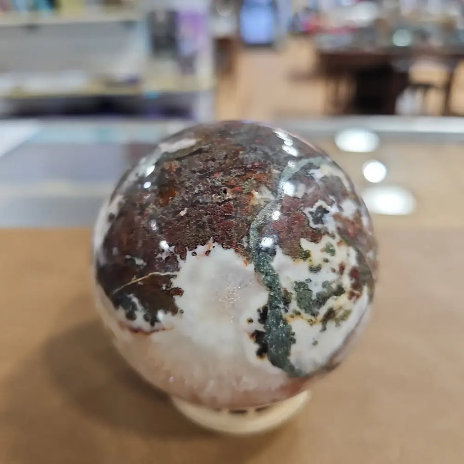 Red Moss Agate Sphere - 1 - Spheres