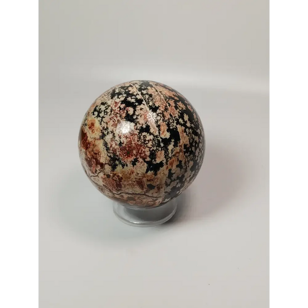 🔴❄️ Red Snowflake Obsidian Sphere 2.5’’ – Balance & Strength ❄️🔴 - 1 - Spheres