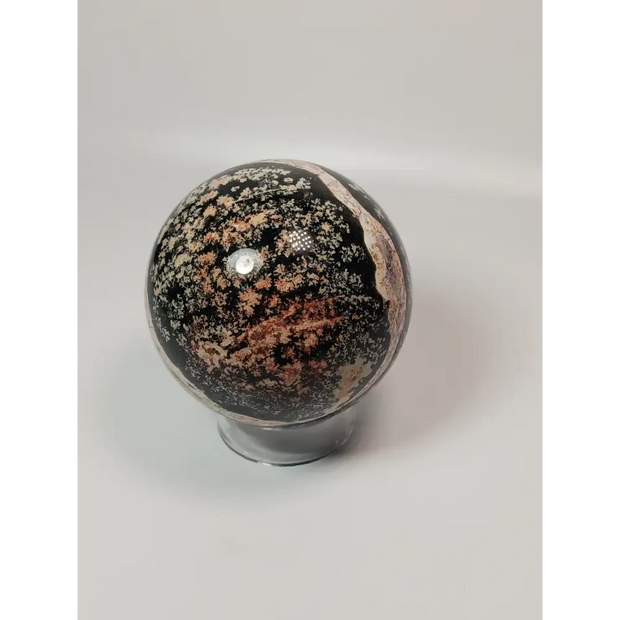 🔴❄️ Red Snowflake Obsidian Sphere 2.5’’ – Balance & Strength ❄️🔴 - 2 - Spheres