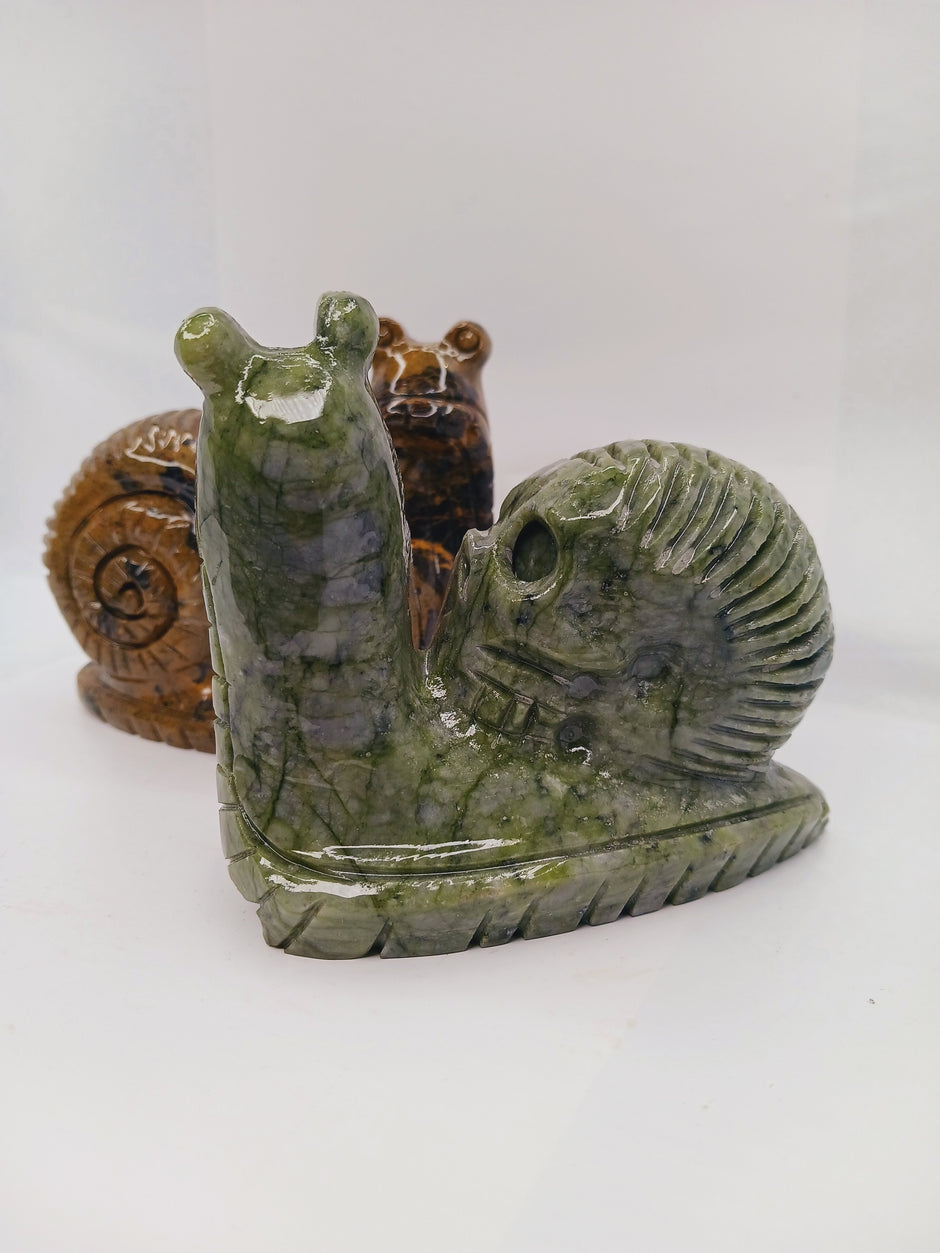 Mountain Jasper and Jade Alien Figurine (4