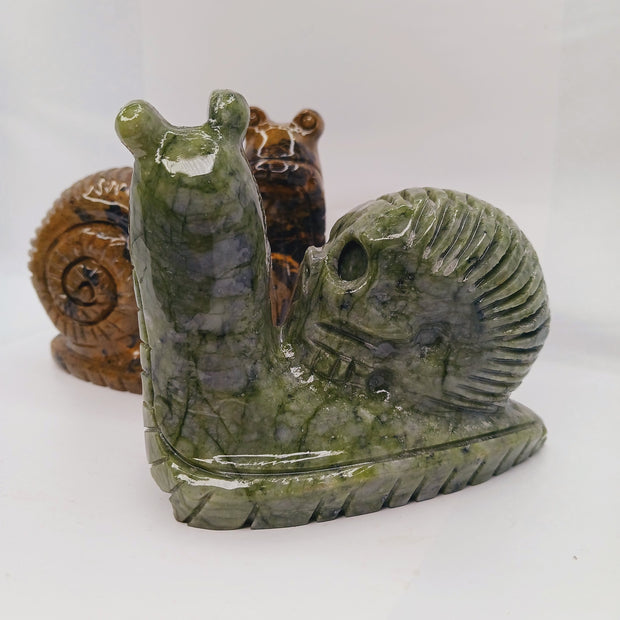 Mountain Jasper and Jade Alien Figurine (4") – Hand-Carved Crystal Statue