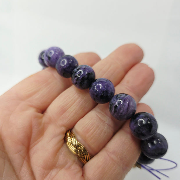 Charoite Bracelet (12mm) – Stretchy Crystal Bracelet for Transformation and Intuition