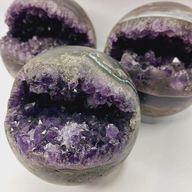 Amethyst Cluster in Black Matrix 3.25 to 4.25 Inch – High Quality Amethyst