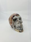 Mexican Crazy Lace Agate Skull (4 Inch) – Joy, Protection, and Grounding Crystal Carving