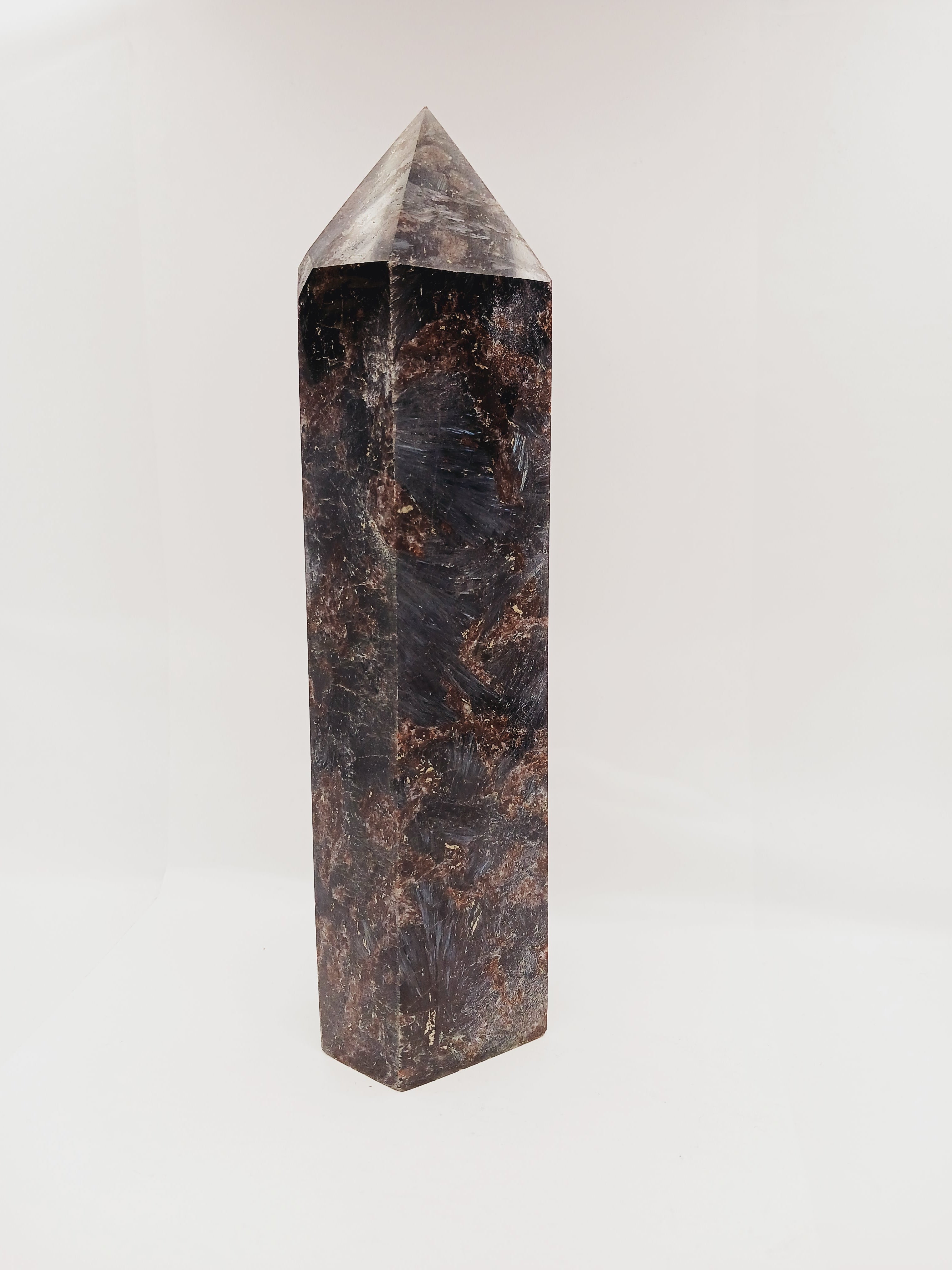 Huge Astrophyllite (Afvedsonite) and Garnet Tower – Cosmic Insight, Strength and Manifestation ✨