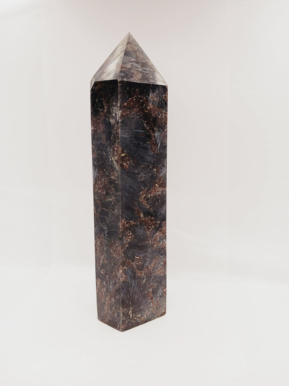 Huge Astrophyllite (Afvedsonite) and Garnet Tower – Cosmic Insight, Strength and Manifestation ✨