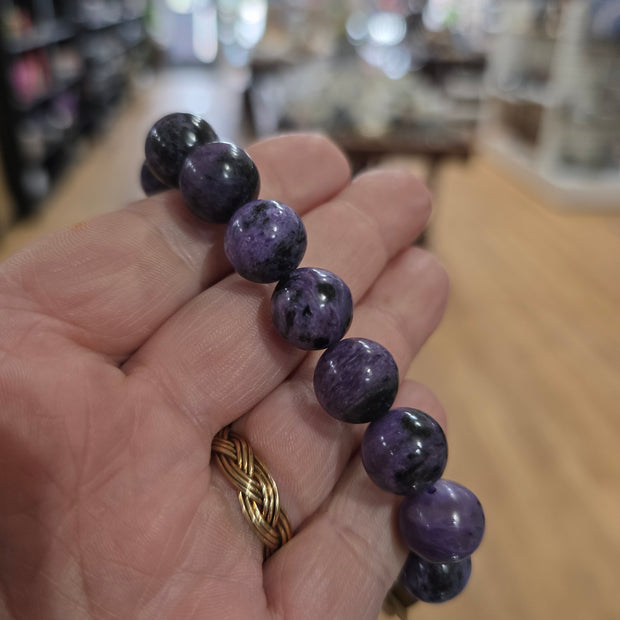 Charoite Bracelet (12mm) – Stretchy Crystal Bracelet for Transformation and Intuition