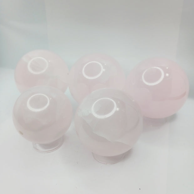 2.5" Mangano Calcite Spheres (UV Reactive) – Heart Healing, Gentle Energy, and Radiant Light