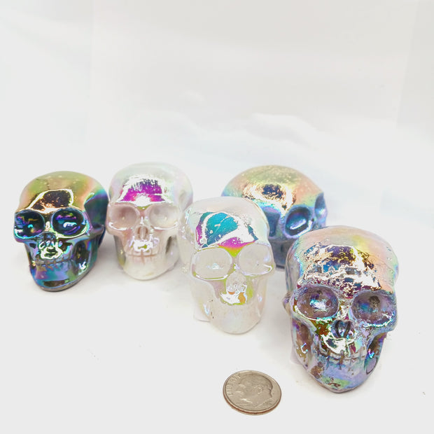 Mini Crystal Skull (2.25") – Mixed Materials (Angel Aura Available) – Intuitive Pick
