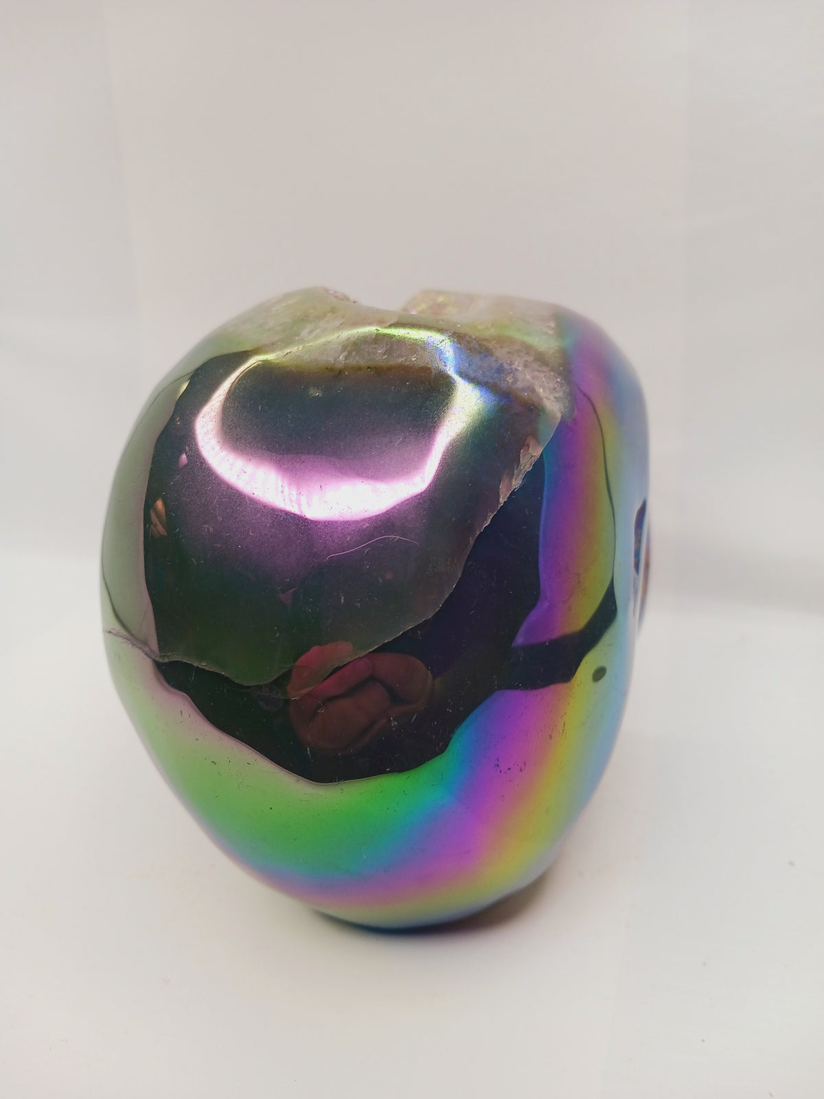 Agate Aura Coated Gemmy Druzy Skull (6.25 x 4