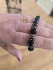 Hematite and Shungite Crystal Bead Bracelet