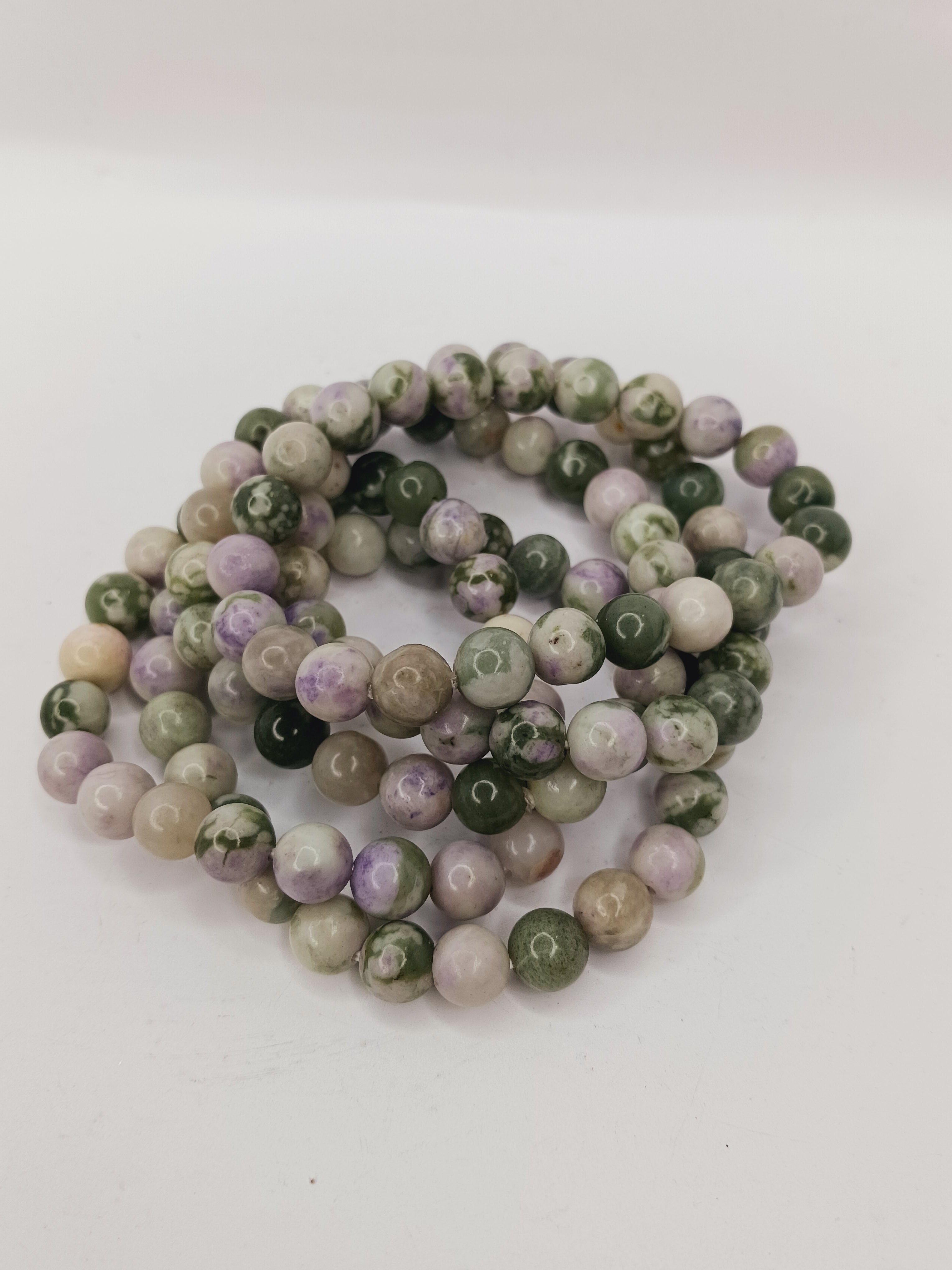 Indian Moss Agate Bracelet (8mm) – Stretchy Crystal Bracelet for Growth and Grounding