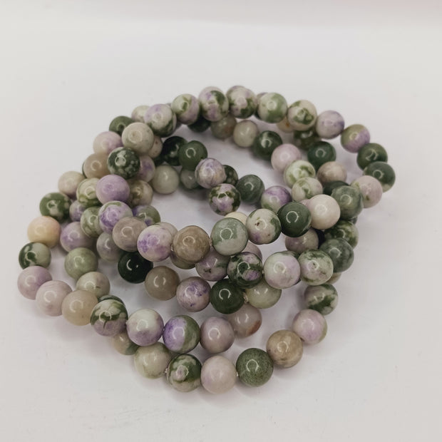 Indian Moss Agate Bracelet (8mm) – Stretchy Crystal Bracelet for Growth and Grounding