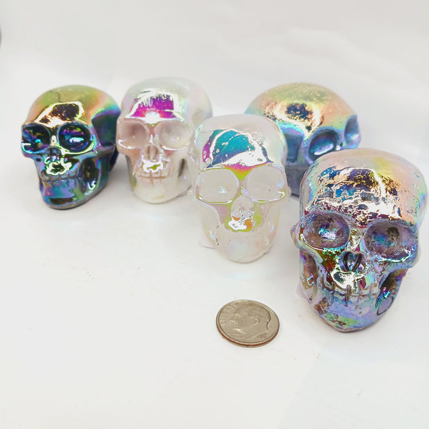 Mini Crystal Skull (2.25") – Mixed Materials (Angel Aura Available) – Intuitive Pick