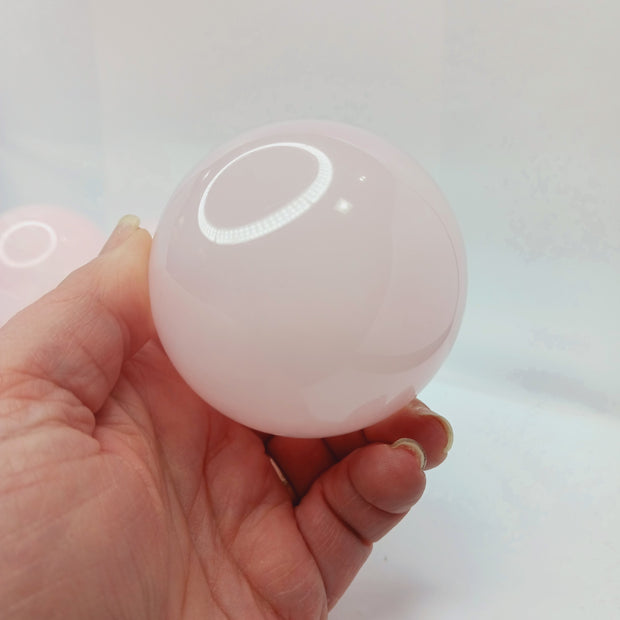 2.5" Mangano Calcite Spheres (UV Reactive) – Heart Healing, Gentle Energy, and Radiant Light