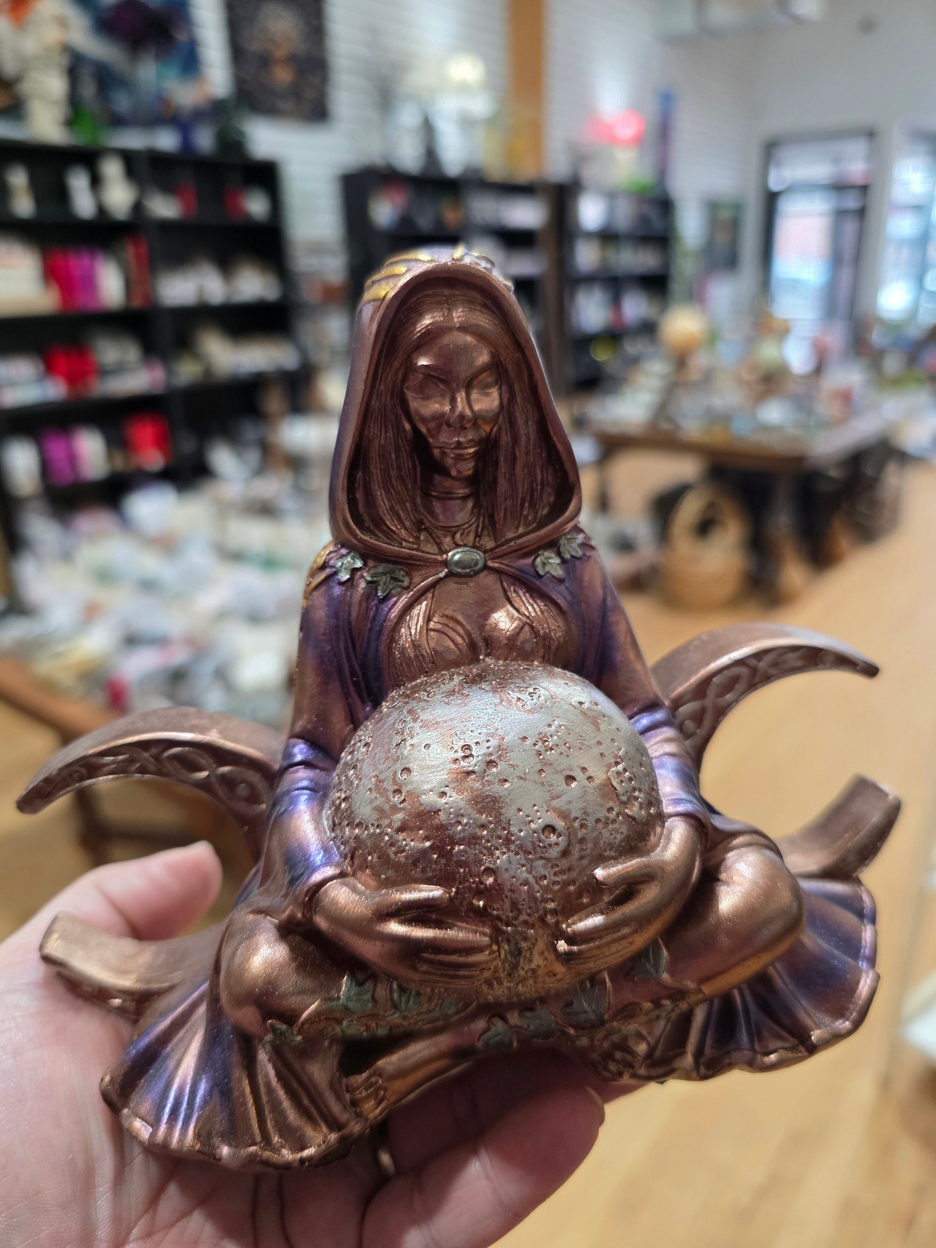 Goddess Gaia Triple Moon Mother Earth Statue