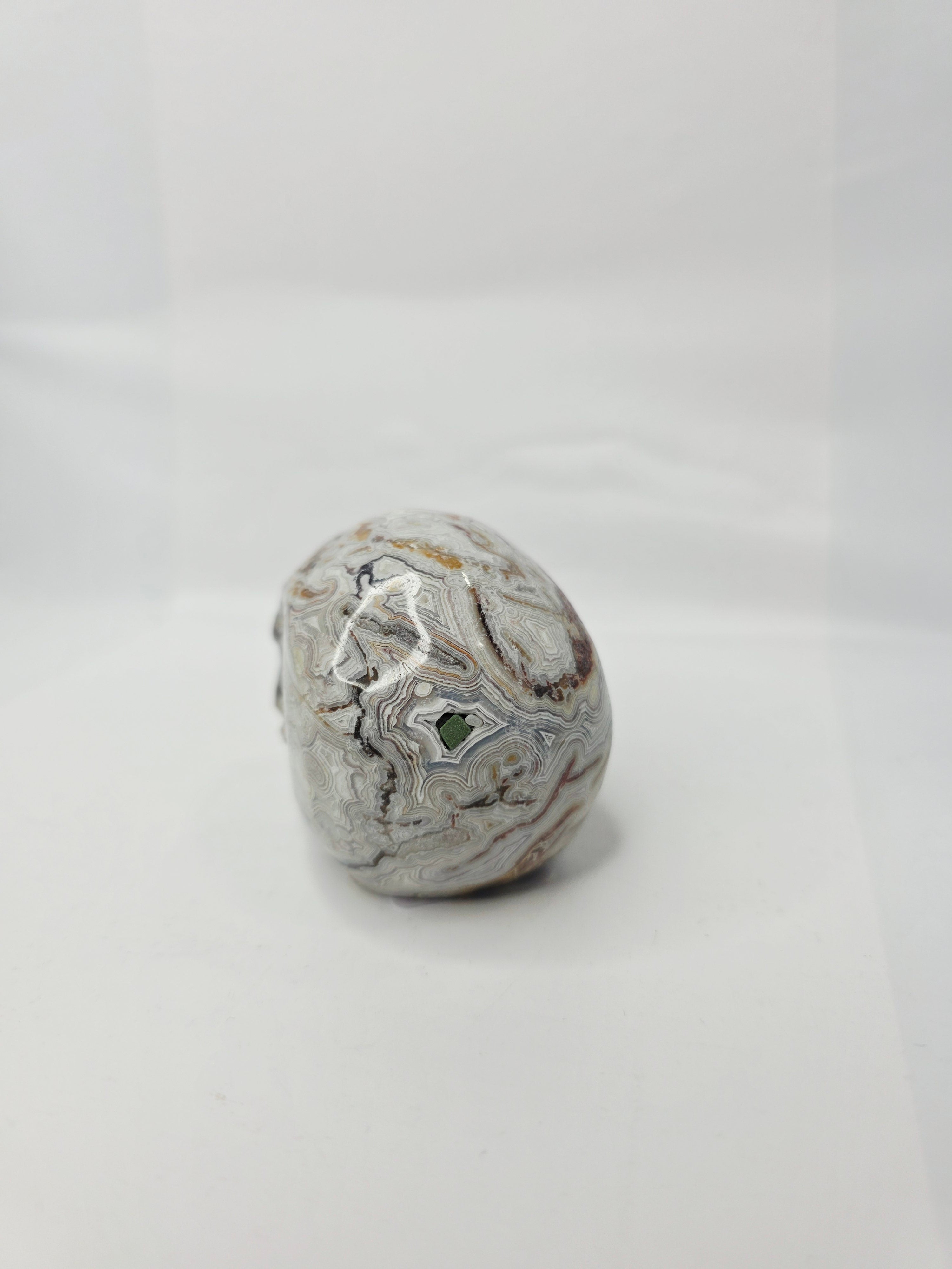 Mexican Crazy Lace Agate Skull (3 Inch) – Joy, Protection, and Grounding Crystal Carving