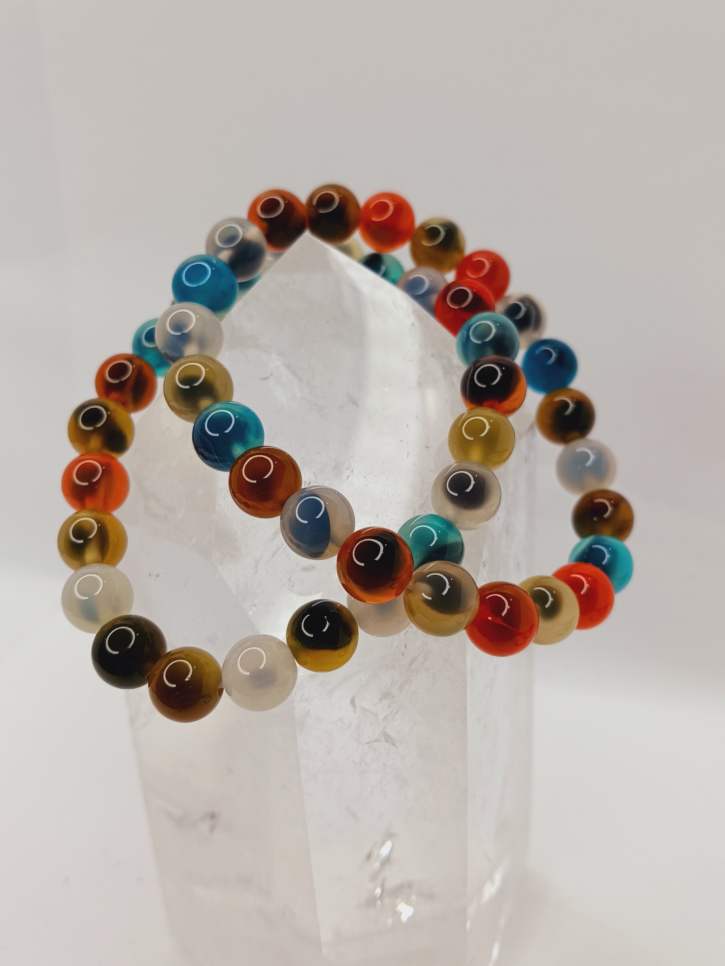 Candy Agate Bracelet (8mm) – Stretchy Crystal Bracelet for Joy and Emotional Balance