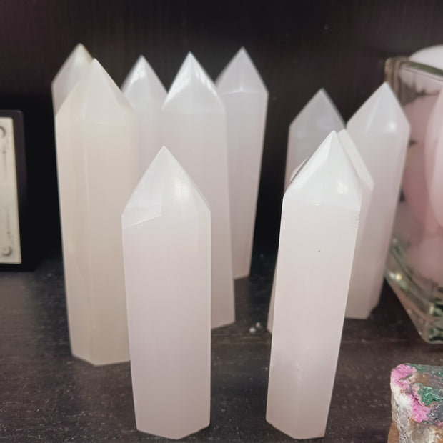 Medium Pink Calcite Tower – Heart Healing Gentle Comfort 💗✨