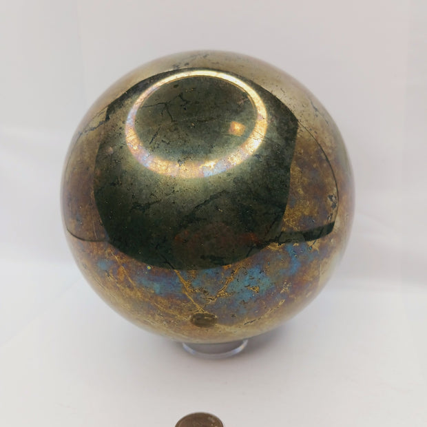 Huge Pyrite Sphere (4.5"–5") – Bold Statement Crystal for Protection and Abundance