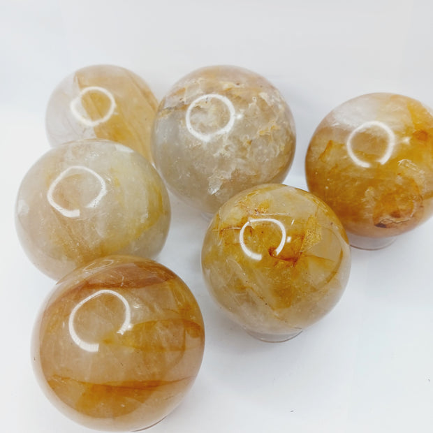 2.25-3" Radiant Harmony: Fire Quartz Golden Healer Sphere